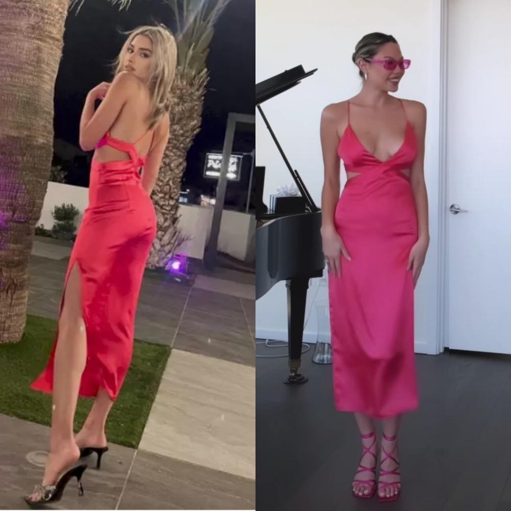 Zara Satin effect Cut out dress - Picture 1 of 16